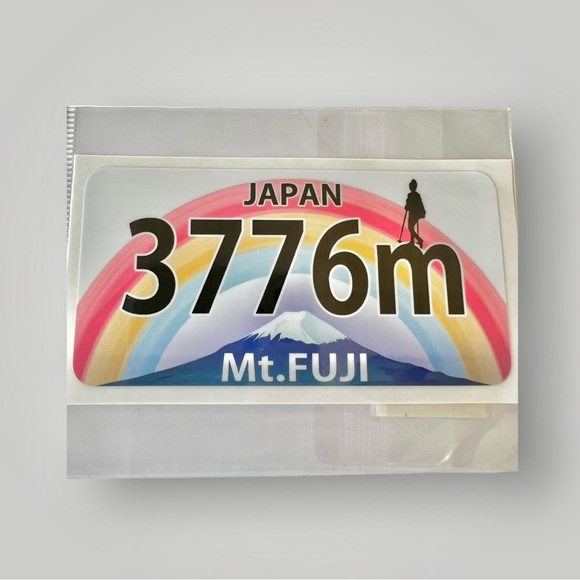 Mt. Fuji Sticker With Rainbow And Hiker Japan 3776m Collectible Souvenir New - Picture 1 of 9